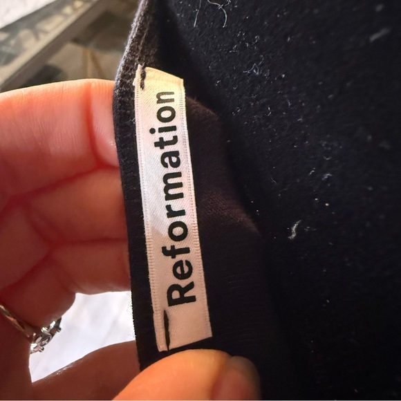 Reformation Black Monochrome Tie Strap Spaghetti Strap Tank, Women’s Size Medium - Picture 5 of 7